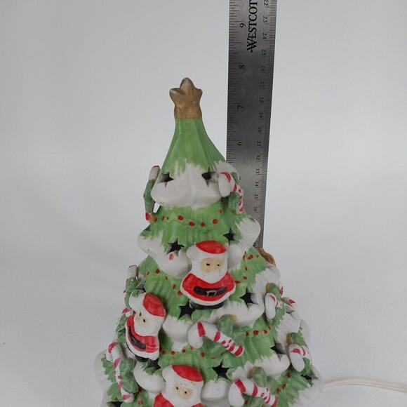 Vintage Ceramic Lighted Tree, Candycanes, Bears, and Santa Works - Picture 6 of 6